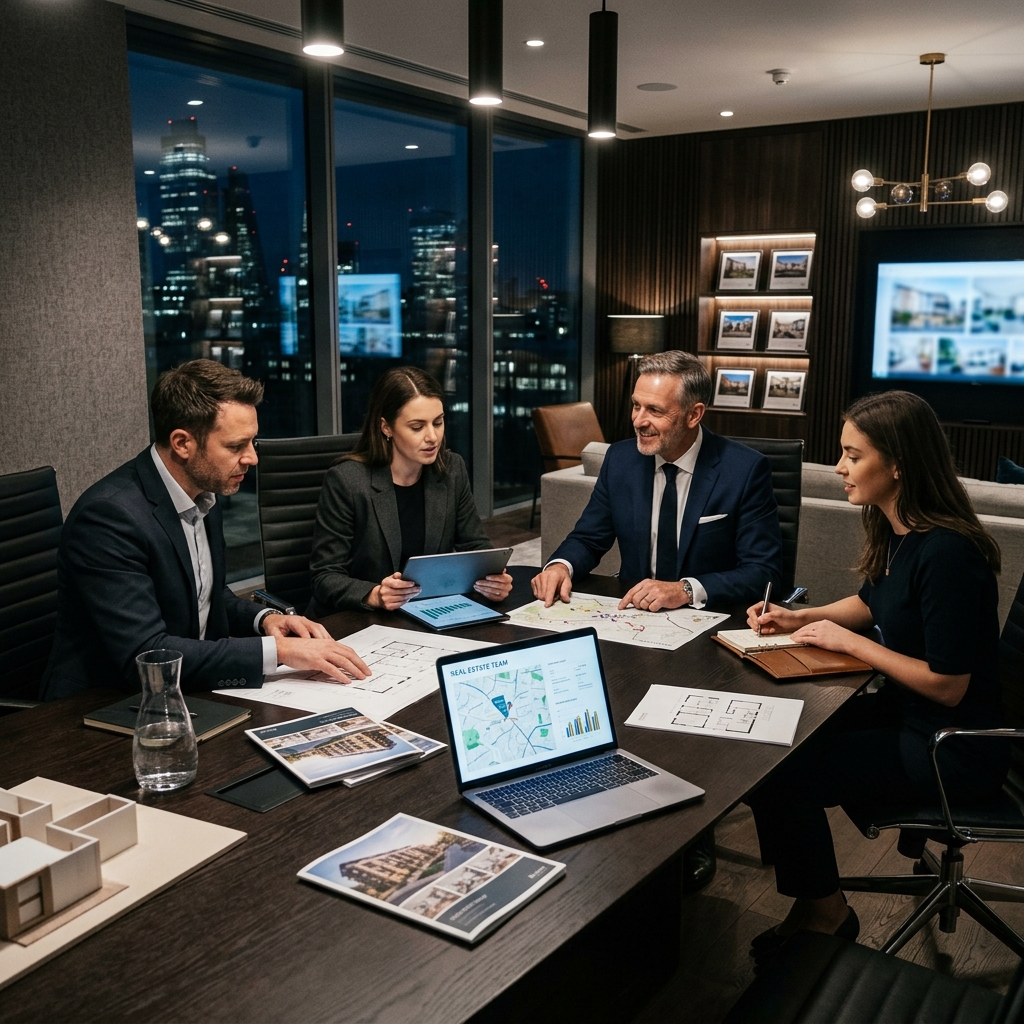 Equipa Grupo Global em reunião de negócios